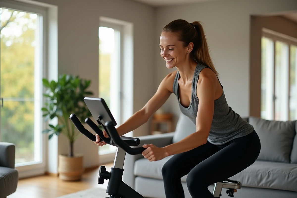 Femme ajustant la résistance d